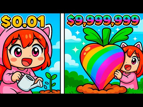 🌱 ¡PLANTÉ una SEMILLA de 1$ en Roblox y ME HICE MILLONARIA! 😱💰 (Grow a garden)