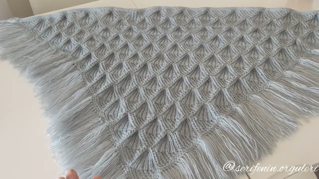 Saray Süpürgesi Şal Modeli #knittingdesign #örgüşal#sweaterdesign