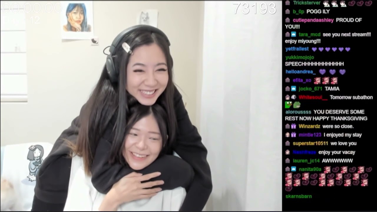 Miyoung calls Valkyrae immediately after the end of subathon, Peter and Fuslie came in a hug.
