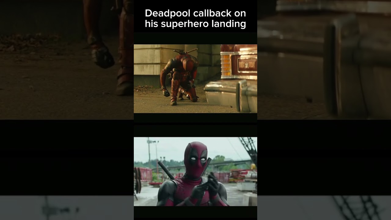Deadpool callback on his superhero landing