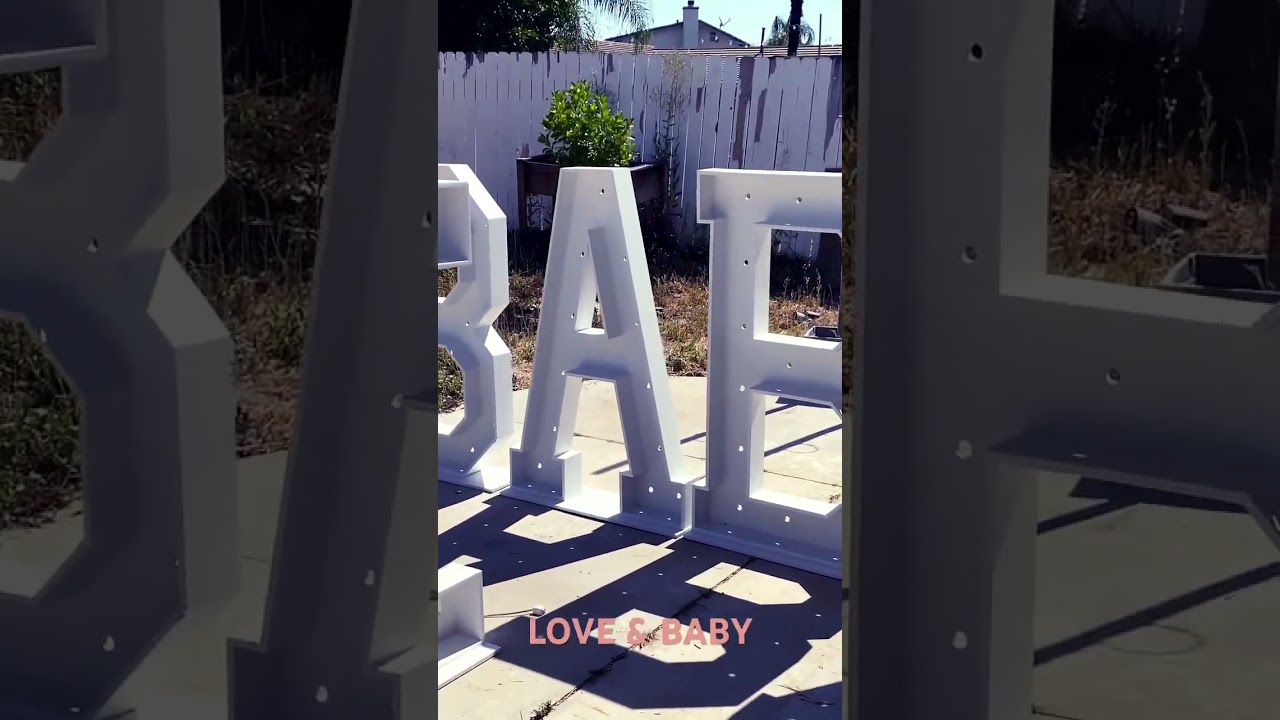 Marquee letters LOVE & BABY 