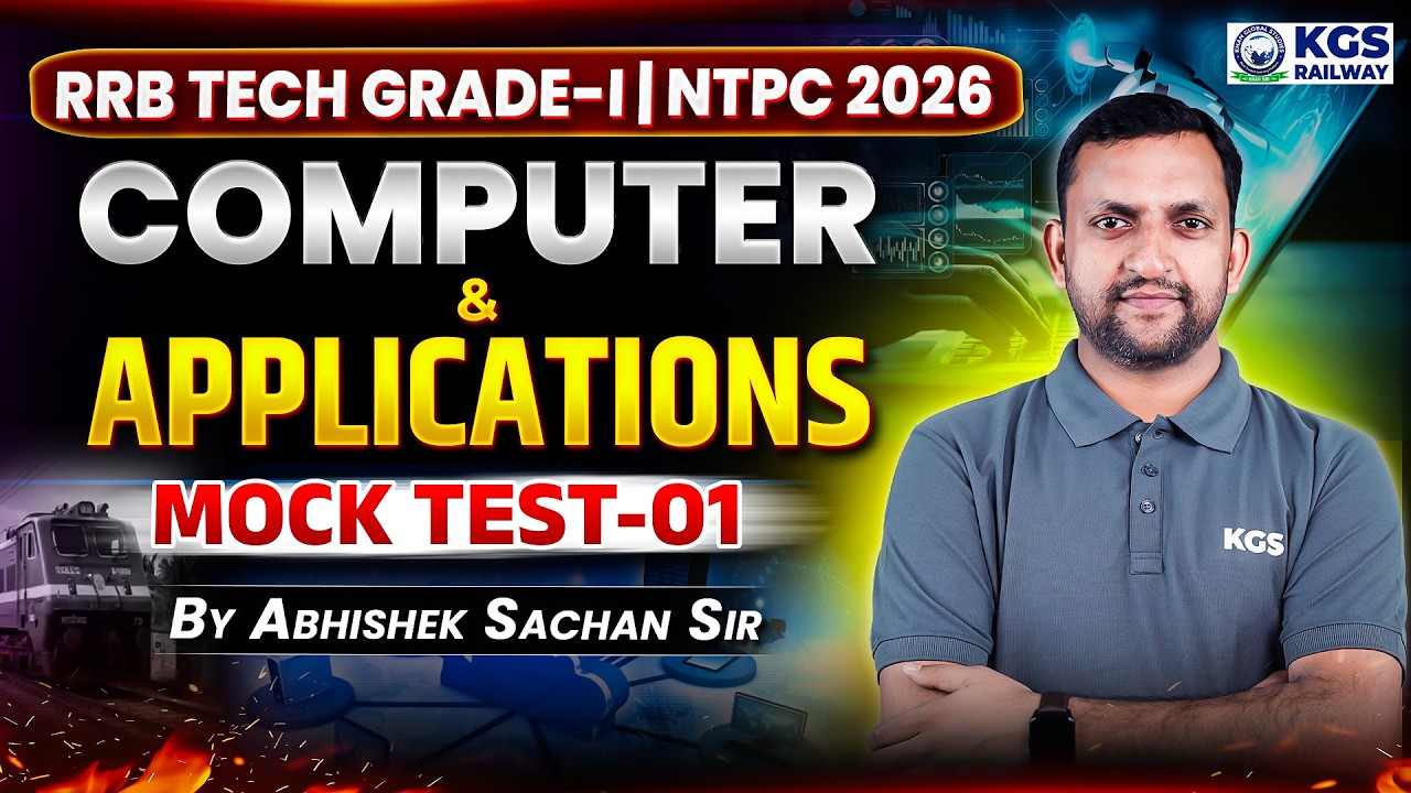 RRB NTPC | TECH Grade–1 2026 | Computer💻 & Applications| Mock Test–1 Live⚡ | by Abhishek Sachan Sir