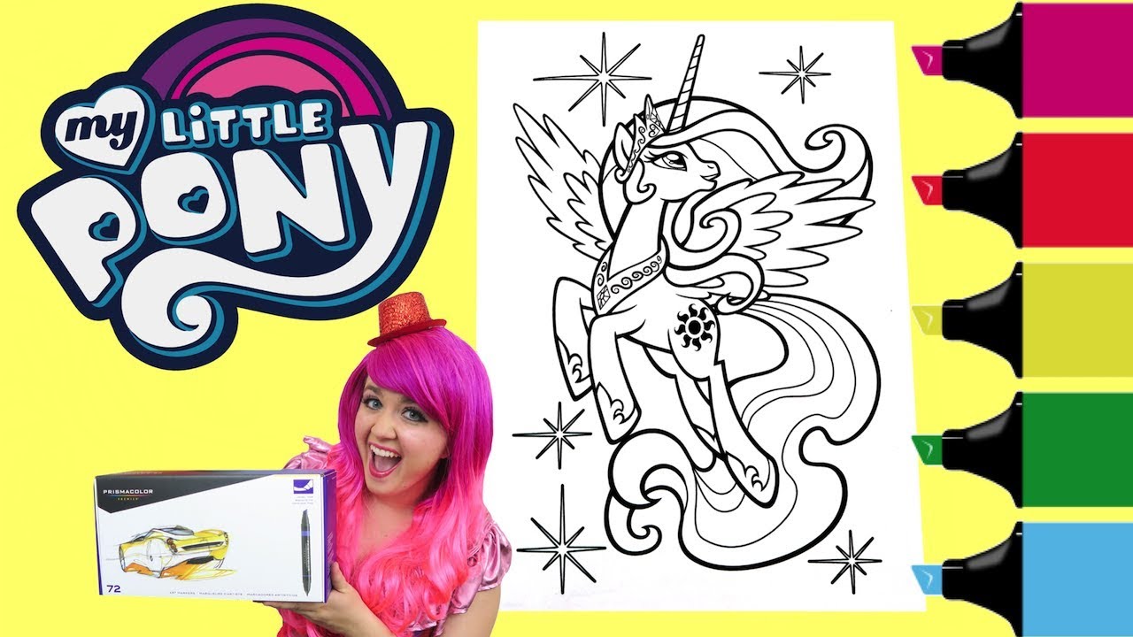 Coloring My Little Pony Princess Celestia Coloring Book Page Prismacolor Markers | KiMMi THE ...