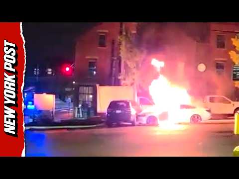 Car Bursts Into Flames After Maine Driver Crashes Into Parking Lot While Fleeing Police