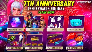 7th Anniversary Free Rewards 😍 | 7th anniversary event free fire | free fire new event | mg gamers