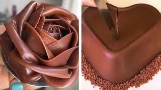 Coolest Chocolate HEART Cake Decorating Idea | So Yummy White and Dark Chocolate Cake Hack Tutorial