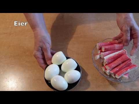 Video: Rezept Für Krabbenstäbchen-Blättersalat