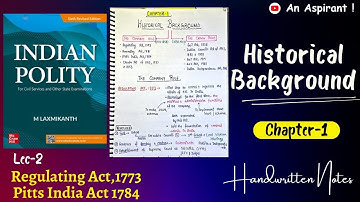 Lec.2 || Chapter-1 Historical Background || The Company Rule || Indian Polity by M. Laxmikanth