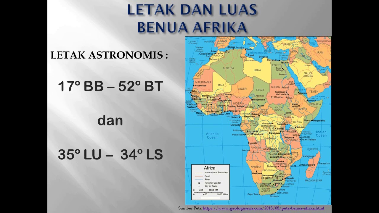 Letak Dan Luas Benua Afrika Materi Ips Kelas 9 Semester 1 Youtube Letak Dan Luas Benua Afrika Materi Ips Kelas 9 Semester 1 Youtube