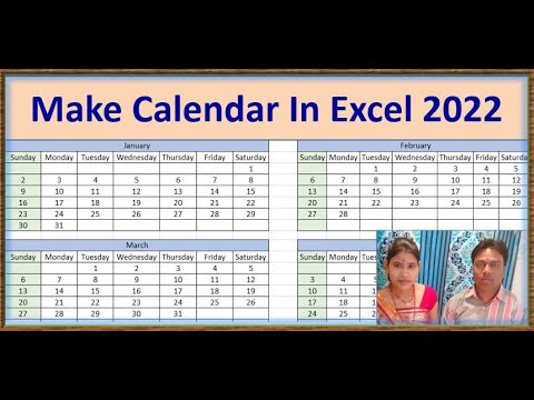 Make Calendar In Excel 22 How To Create A Calendar In Excel Make Calendar At Home Youtube