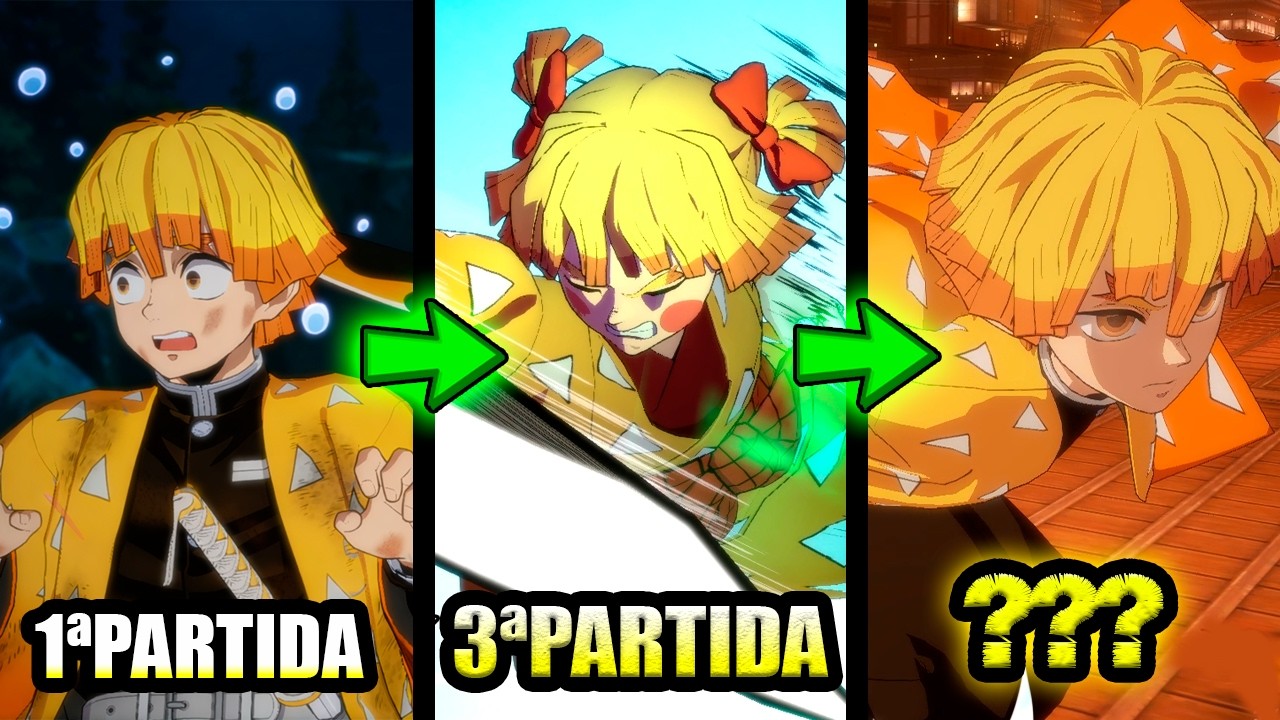 A CADA PARTIDA ZENITSU EVOLUÍ NO JOGO DE DEMON SLAYER