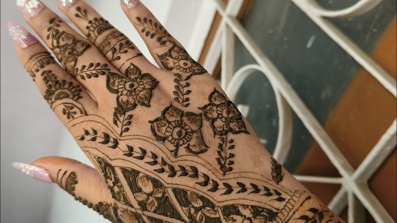 Step by step easy mehndi design ✨❣️ back hand side 💕 