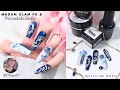 Blue porcelain nails and madam glam pr   watch me work