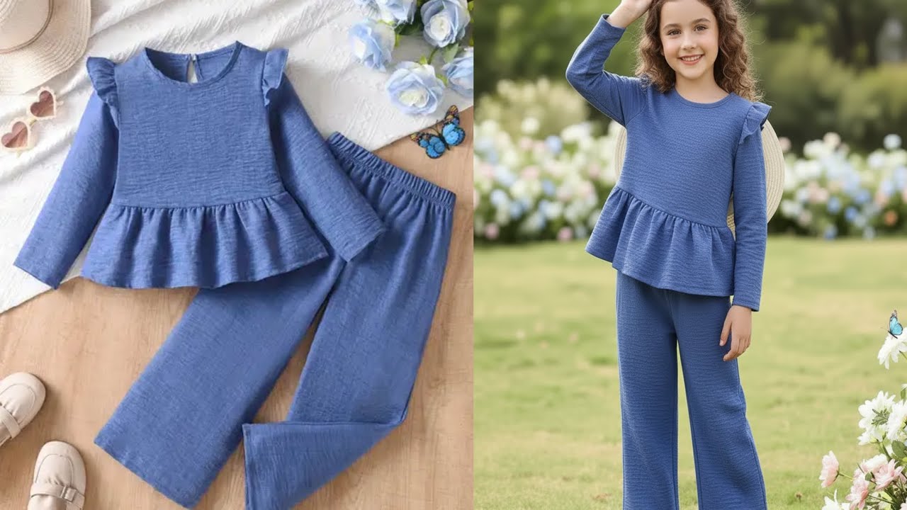  Winter Top & Trouser Set | 5 to 6 Baby Girls Dress Cutting & Stitching Tutoria | 