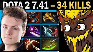 Shadow Fiend Dota 2 7.41 with 34 Kills and Pike - Dota Gameplay