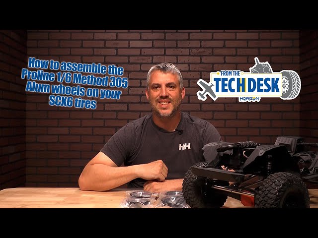 How to assemble the Proline 1/6 Method 305 Alum wheels on your SCX6 tires.