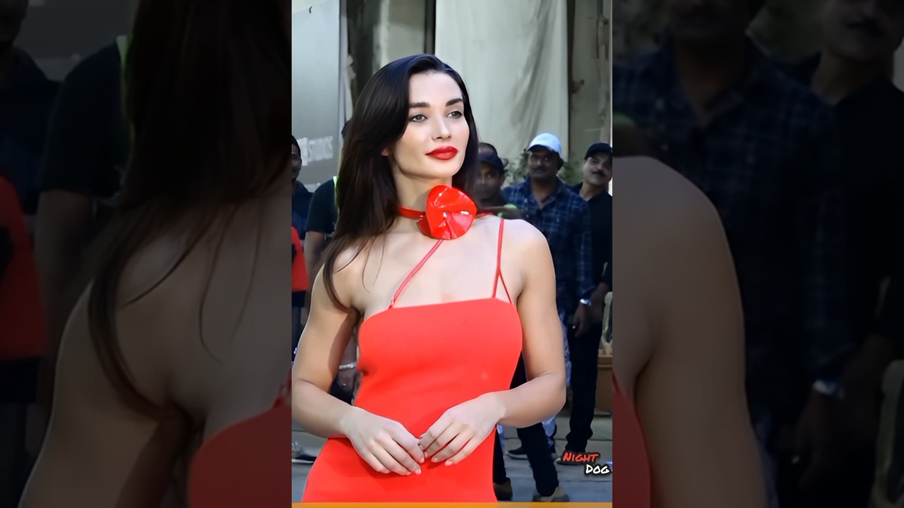 amyjackson latest red colour outfit #amyjackson#slitdress