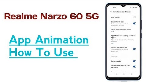 Realme Narzo 60 5G || How To Increase App Animation Speed