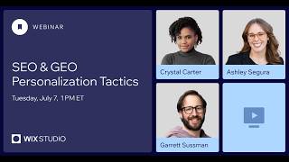 Optimizations for Personalization in AI | Wix SEO Webinar