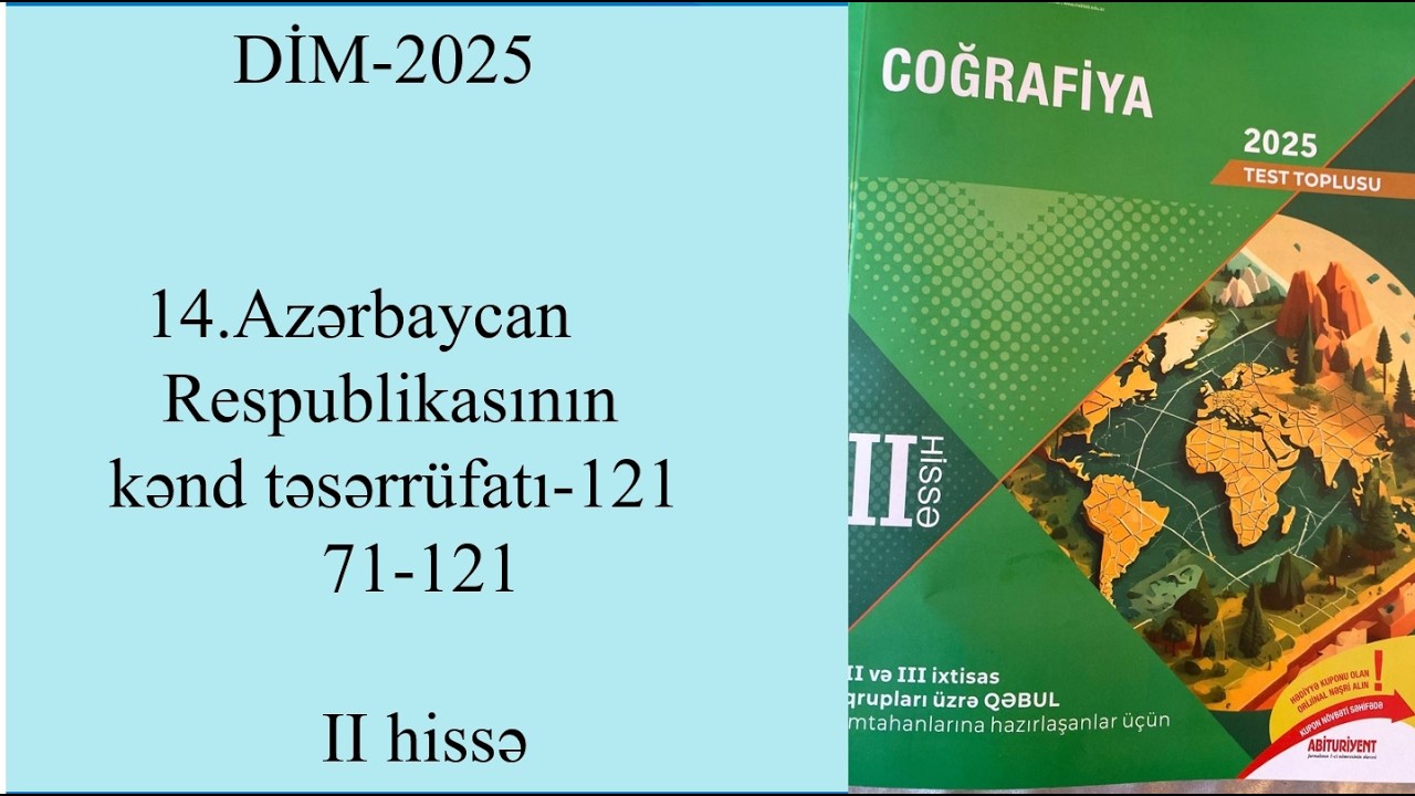 DİM 2025 II hissə 14 Azərbaycan Respublikasının kənd təsərrüfatı 121  71 121 II hissə