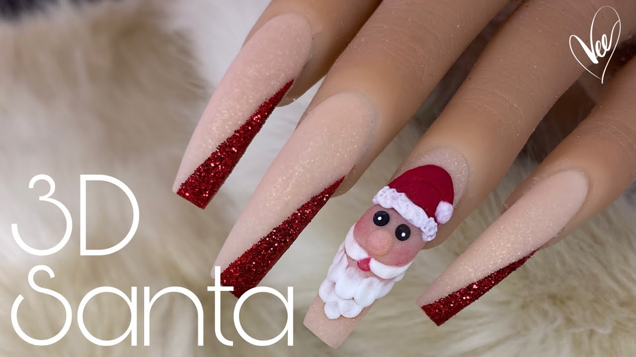 1. Santa Claus Acrylic Nail Art - wide 7