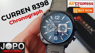 CURREN M8398 Military Quartz Chronograph Watch│Curren Watch Review│Subtitles