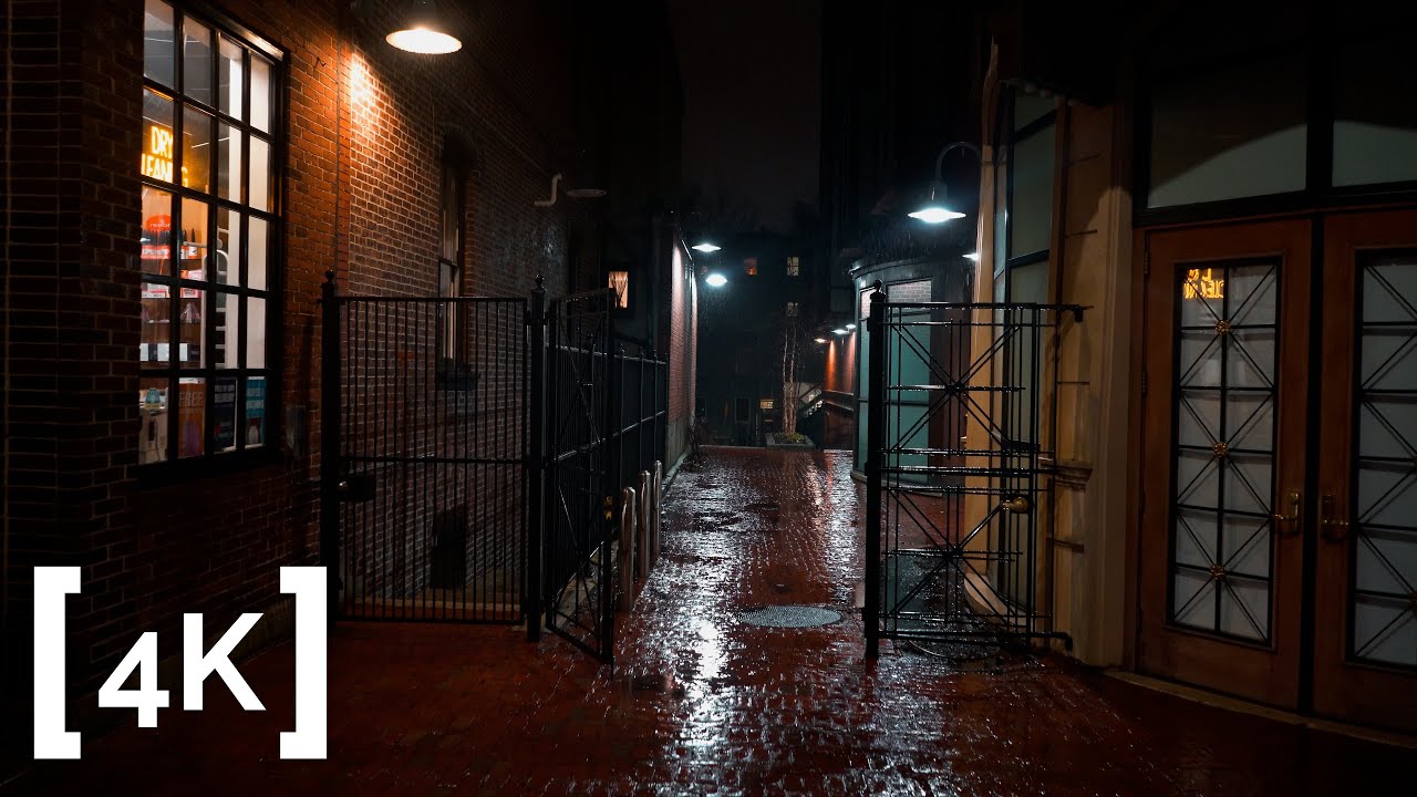 Walking in the Rain at Harvard | Binaural City Sounds [4K Rain Ambience ...