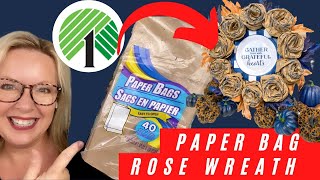 🍁Super Cute EASY Fall Paper Rose Wreath Tutorial 🍁 Dollar Tree Fall DIY