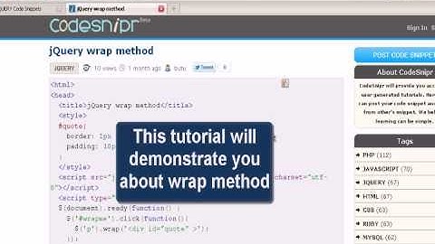 JQUERY Tutorial : jQuery wrap method