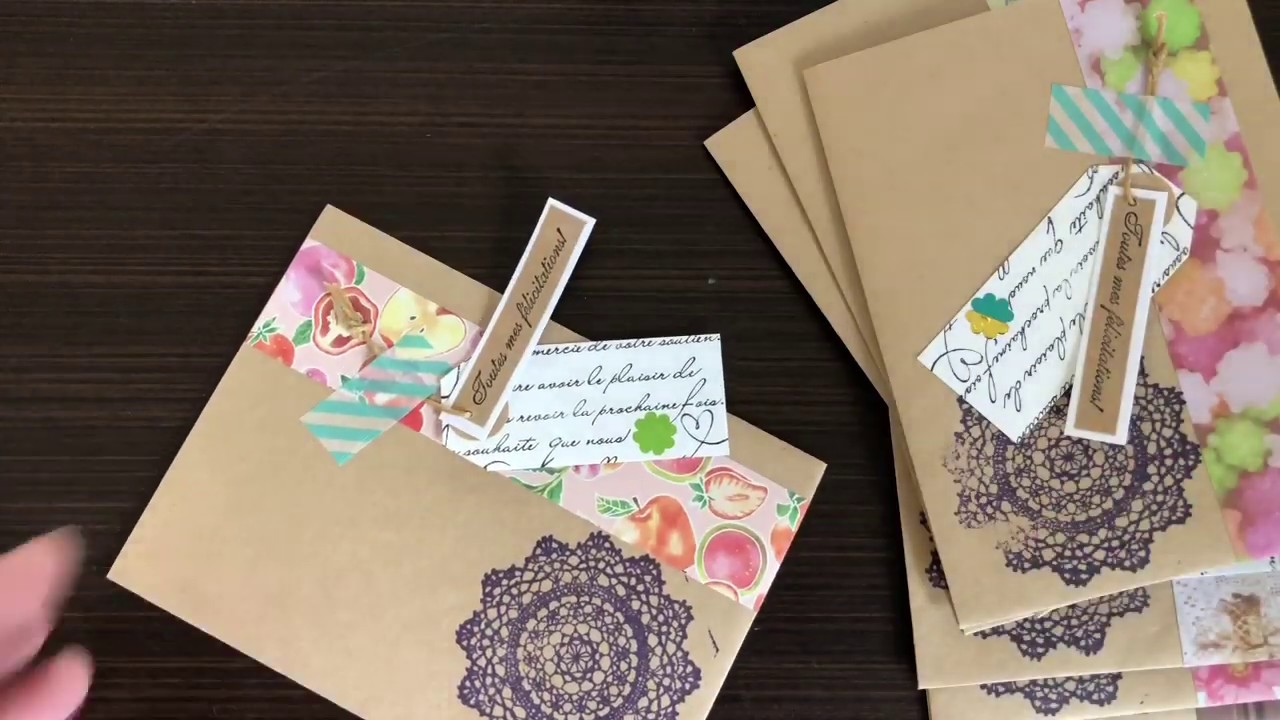 紙もの】コラージュ封筒 【210】 - YouTube