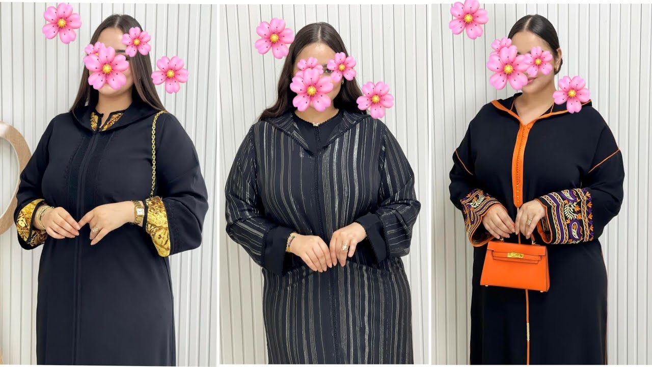 جلابة العيد 2024 لعشاق اللون الأسود آخر مكاين في خياطة الجلابة