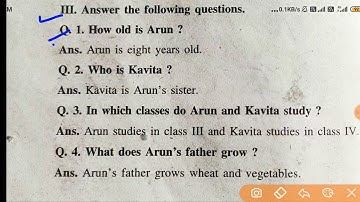 Class-3rd, English, Lesson-2(Arun