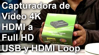 📹 Capturadora HDMI 4K a USB y HDMI Loop Full HD