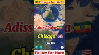 Addis Ababa To Chicago Ethiopian Airlines Et574 Longest Africa To Usa Flight Map Animation