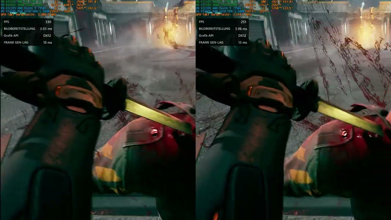 Ghostrunner [2024] FSR 1.0 Performance vs Native 1440p AMD Radeon RX 7900 XTX FMF Ray Tracing