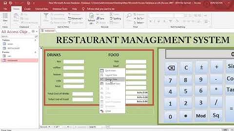 Microsoft Access | Restaurant management system