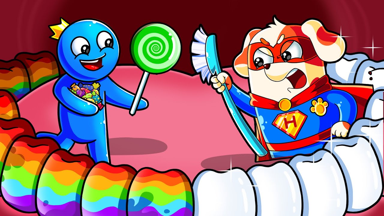 Brush Your Teeth! HERO Dog Rescues Rainbow’s Teeth from Candy Attack! | Best Animation