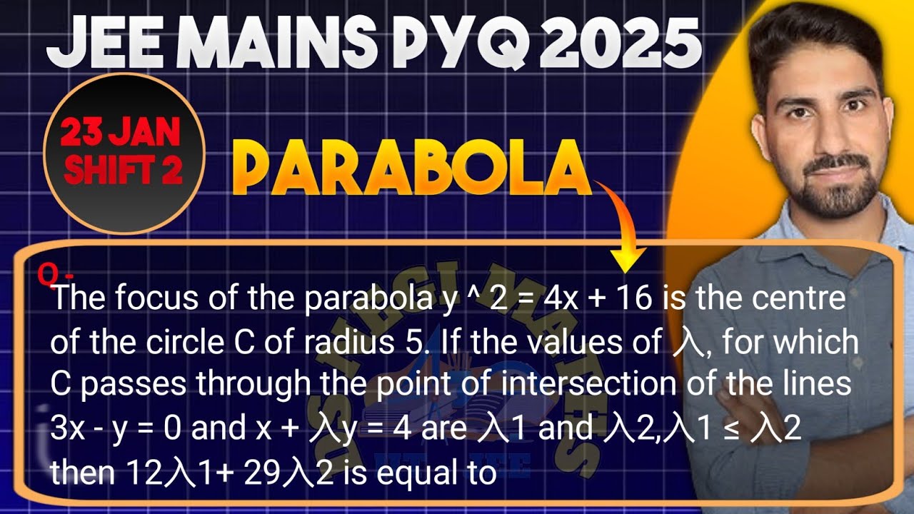 The focus of the parabola y ^ 2 = 4x + 16 is the centre of the circle C ...