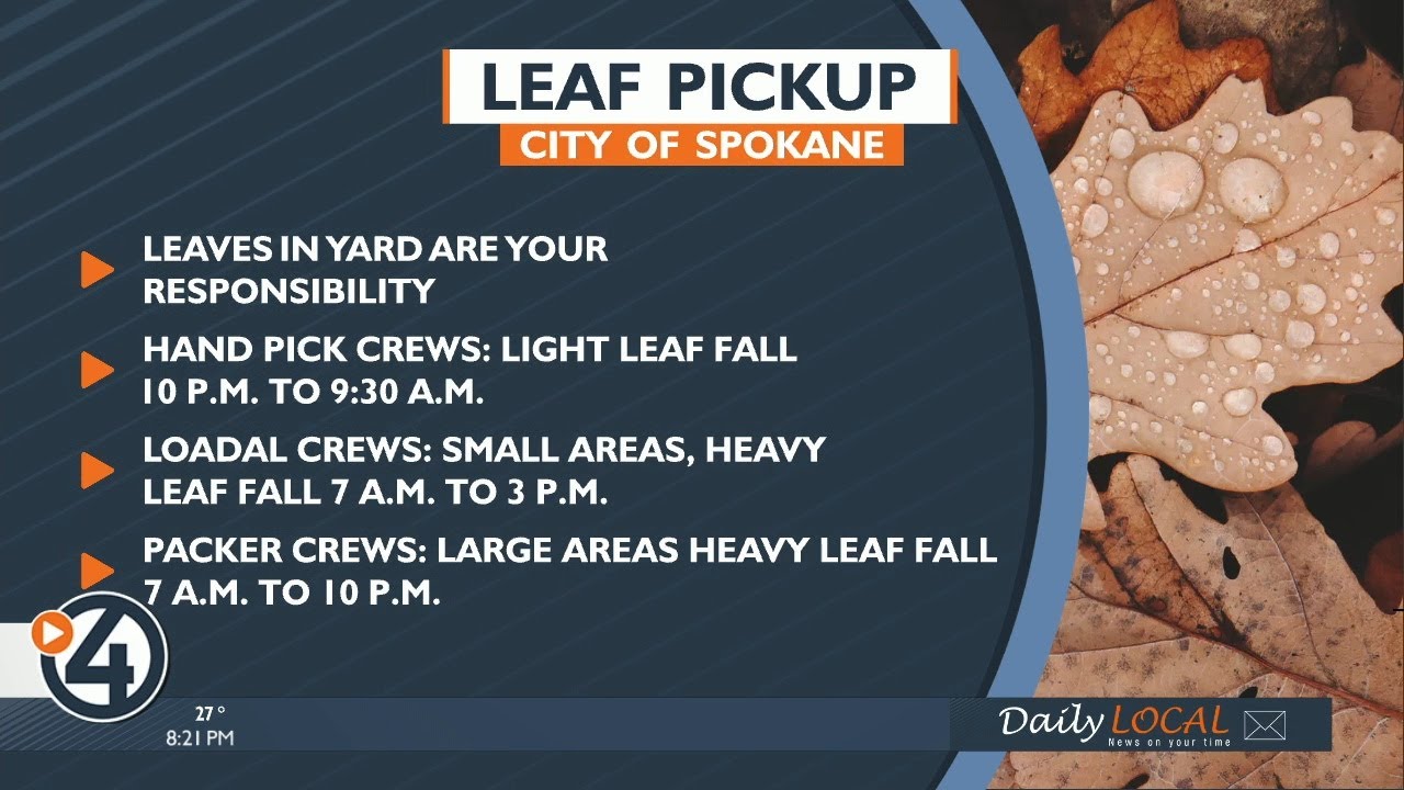 City of Spokane doing leaf pickup activities on Sunday