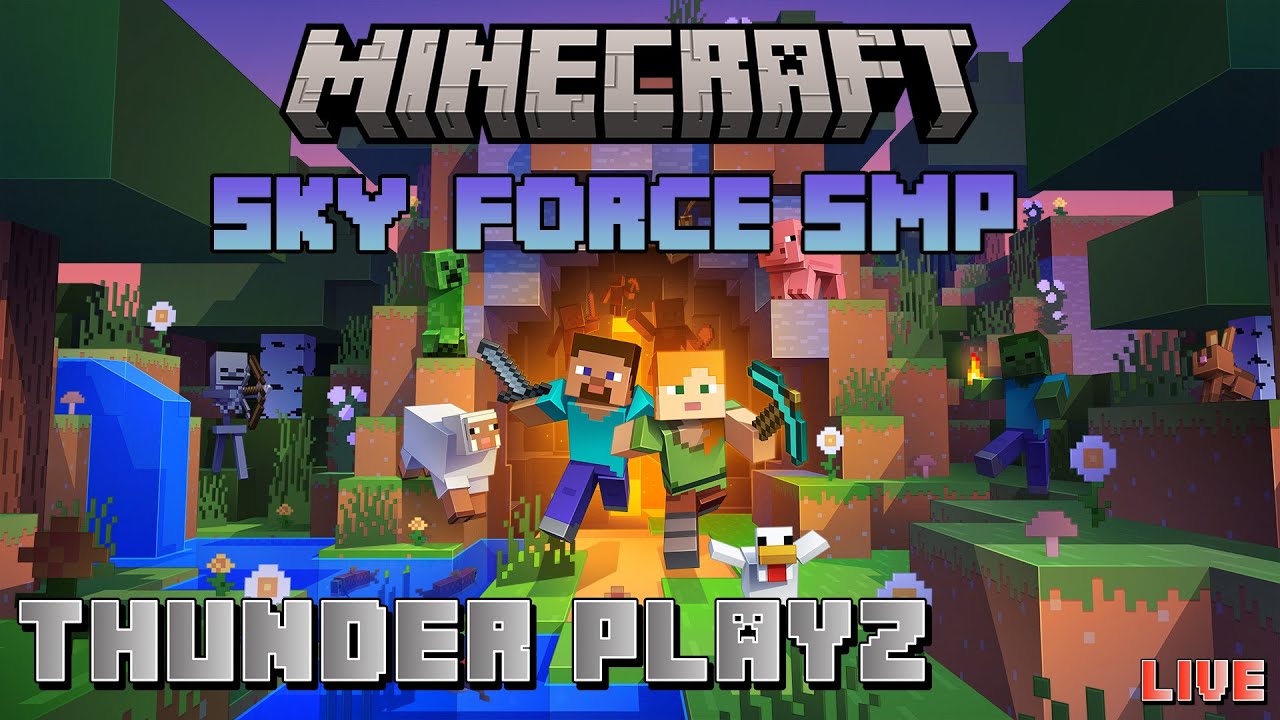 Sky Force SMP PUBLIC SERVER || MINECRAFT - live Hindi Gameplay || # ...