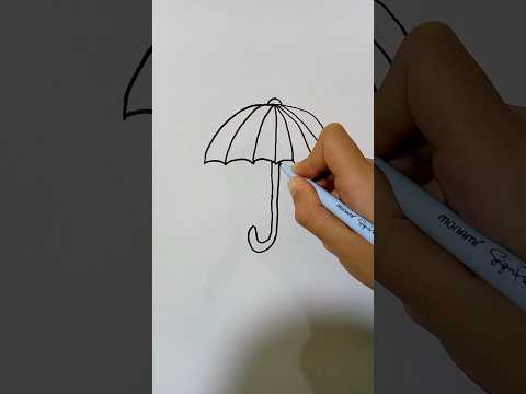 رسم مظلة كيف ترسم مظلة سهلة طريقة رسم مظلة خطوة بخطوة رسم سهل تعليم الرسم Shorts 