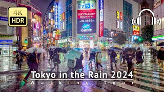 Japan  Tokyo in the Heavy Rain DaytoNight Walking Tour [4K/HDR/Binaural]