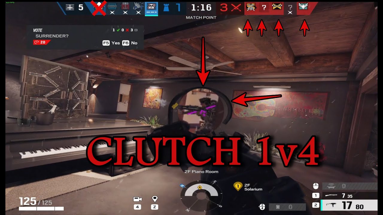 INSANE plays in R6 1v4 CLUTCH - YouTube