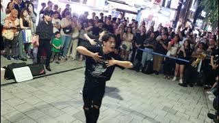 [STREET ARTIST] YU KAGAWA, HYOJIN & YOUNGWON. INTERACTIVE HONGDAE BUSKING. 230712.