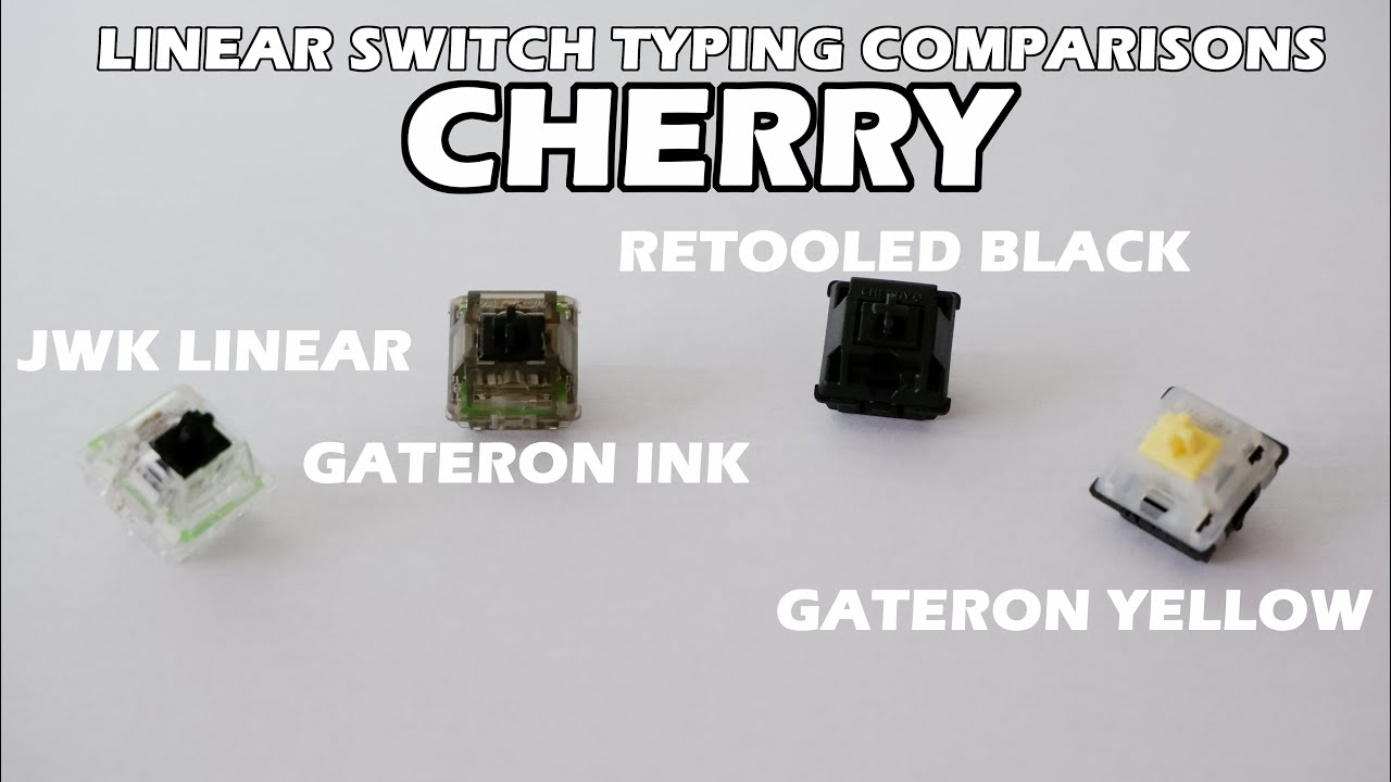 Linear Switch Typing Sounds Comparison (Gateron Yellow, JWK Linear, Gateron Ink, MX Black) | Cherry