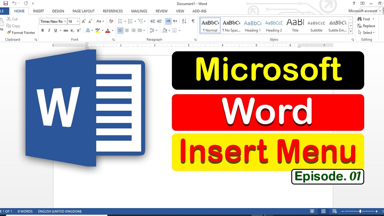 Insert Menu in MS Word | মাইক্রোসফট ওয়ার্ডের ইনসার্ট মেনু-EP-1, (Pages ...