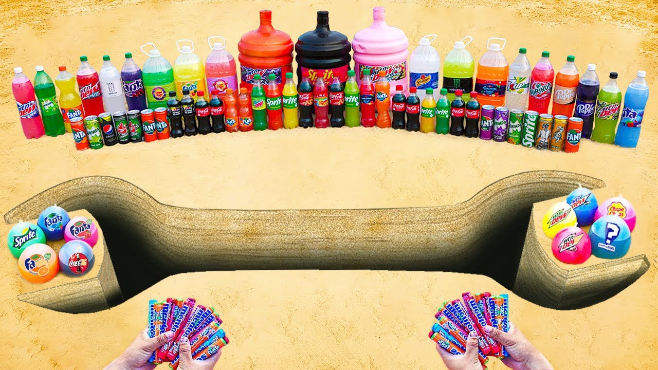 Experiment: Big Toothpaste Eruption from WRENCH hole, Giant Coca Cola ...