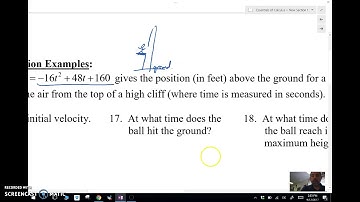 AB Calc 3-1B: Position, Velocity, Acceleration Part 2