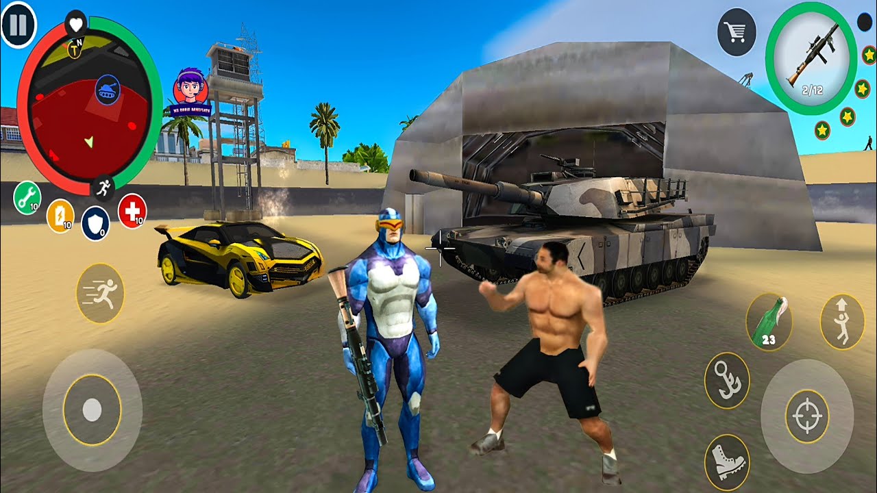 Rope Hero Mafia City Wars [By Naxeex] Fun At NY City Military Base 4