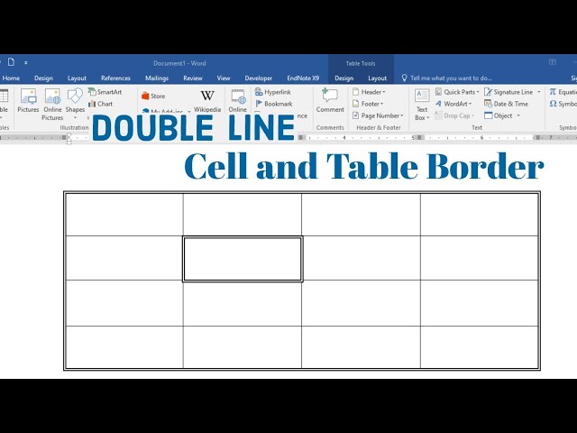 Table cell Border Double Line MS Word